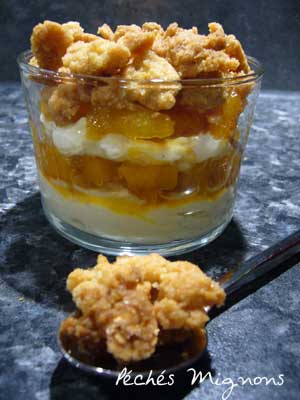 Crumble, Fruits, Mangue, Orange, Verrines