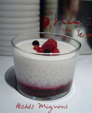 Verrines, Lait coco, Fruits rouges