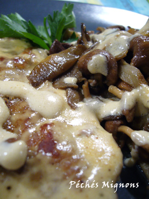 Champignons, Pleurotes, Mousserons, Crème, Veau