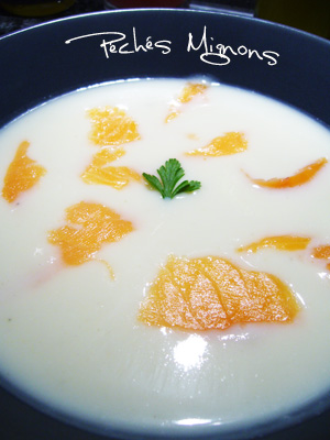 Soupe, Entrée chaude, Chou fleur, Saumon, Crème, 