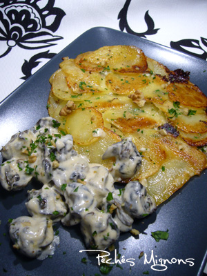 Ail, Chèvre, Crème, Escargots, Fromage, Herbes, Persil, Pommes de terre