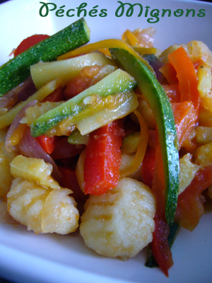 Gnocchis, Courgettes, Carottes, Poivron, Piments, Tomates, Rapide, Facile, 