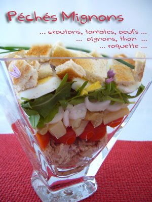 Salade, Entrée froide, Facile, Rapide, Oeufs, Tomates, Asperges, Mayonnaise, Thon, Roquette, 