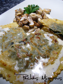    Raviolis farcis à la Tomme de Savoie et aux épinards