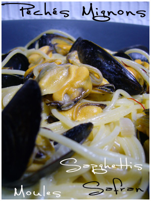 Spaghettis aux moules sauce au safran