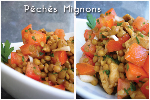 Salade de lentilles au poulet