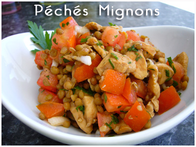 Salade de lentilles au poulet