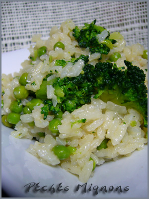 Riz, Petits pois, Brocoli, Vin, Alcool, Parmesan, Fromage, Facile, Légère, 