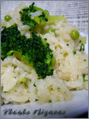 Riz, Petits pois, Brocoli, Vin, Alcool, Parmesan, Fromage, Facile, Légère, 