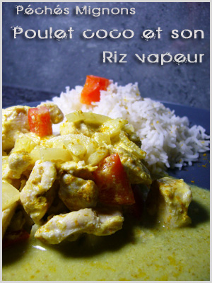 Vapeur, Riz, Poulet, Lait coco, Curry, Facile, Légère, 