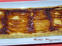 Tarte pommes, poires et caramel