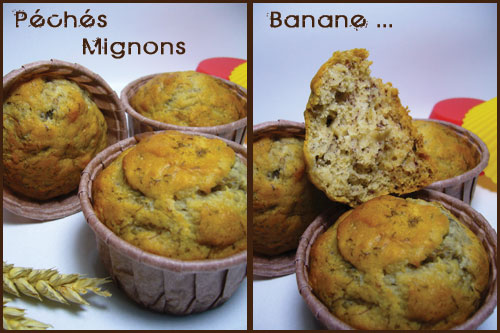 Muffins, Banane, Farine, Facile, Rapide, Miel, Epices, Cannelle, 