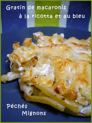 Bleu, Facile, Fromage, Parmesan, Pâtes, Rapide, Ricotta, Gratin, 