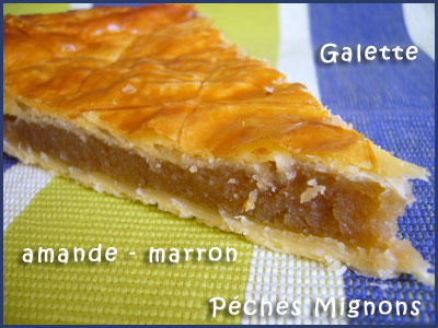 Galette, crème de marron, Poudre amande, Beurre, Sucre, Oeufs, Pâte feuilletée, Facile, Rapide, 