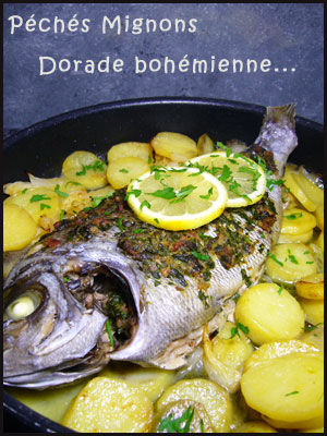 Dorade, Pommes de terre, Persil, Ciboulette, Ail, Oignons, Citron, Cumin, Facile, Epices, Herbes, Beurre, Légère, Facile, 