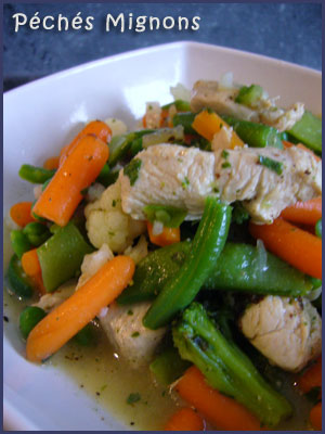 Poulet, Gingembre, Citron vert, Oignons, Légumes, Crème, Coriandre, Herbes, Légère, Facile, Rapide, 