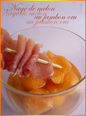 Nage de melon au jambon cru