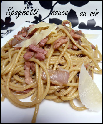 spaghettis sauce au vin