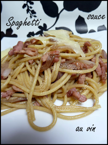 spaghettis sauce au vin