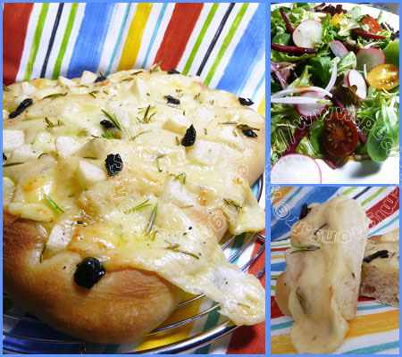 Focaccia Cantal, Poire et Romarin