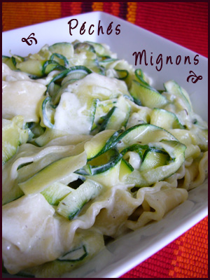 Chèvre, Courgettes, Crème, Fromage, Herbes, Pâtes