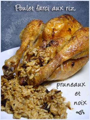 Facile, Noix, Poulet, Pruneaux, Riz